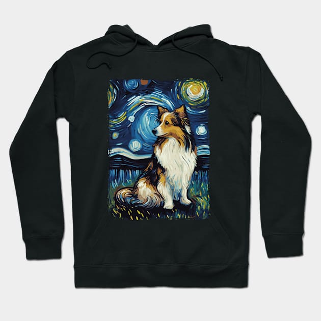 Shetland Shepherd Dog Starry Night Hoodie by favoriteshirt